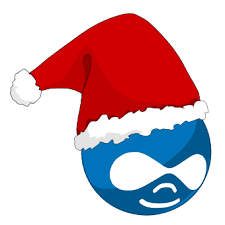 Drupal Logo with santa hat