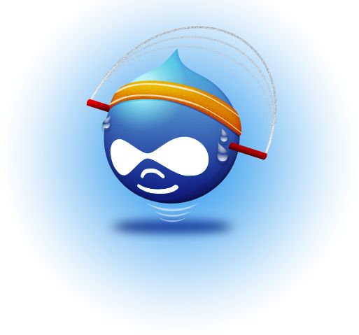 Drupal Logo with a skip rope
