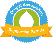 Drupal association supporting partner badge