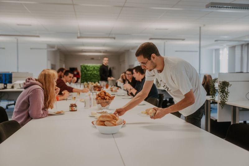 Team breakfast in Ljubljana office