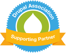 Drupal association supporting partner badge