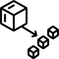 One cube divided into three