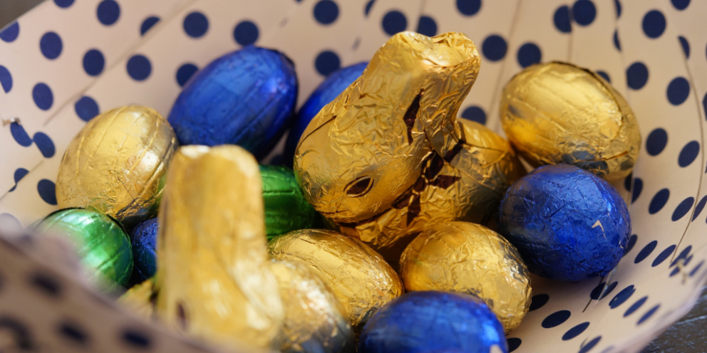 Chocolate Easter eggs and bunny