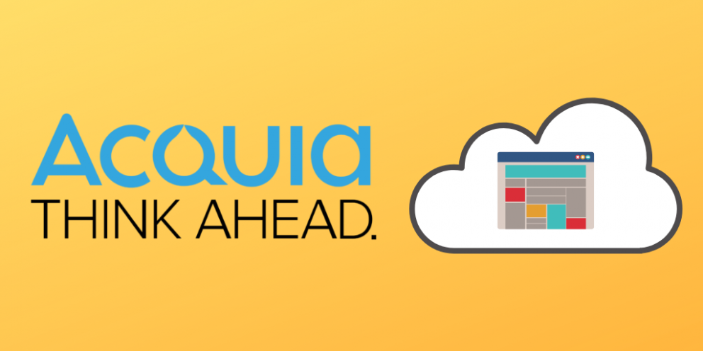 Acquia logo + icon representing content cloud