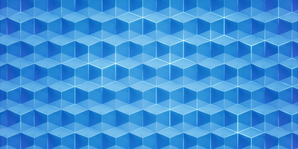 Wall of blue interconnected cubes