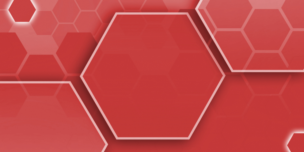 Differently sized red hexagons