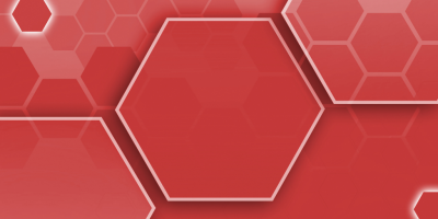 Differently sized red hexagons