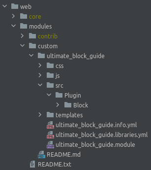 Folder structure for Drupal blocks