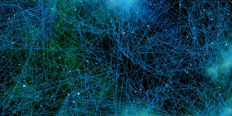 Blue web of connected nodes