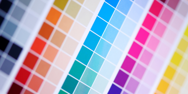 Close-up shot of color palette grid